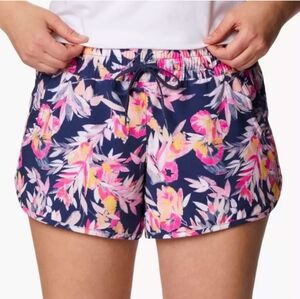 Columbia Bogota Bay Printed Shorts Women's Size Medium Swim Beach Pink Floral